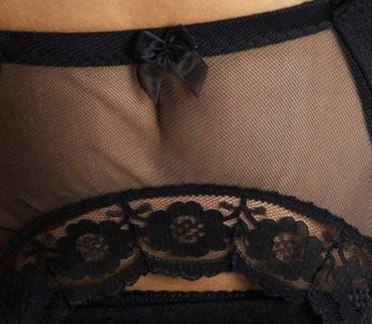vintage lace black suspender belt