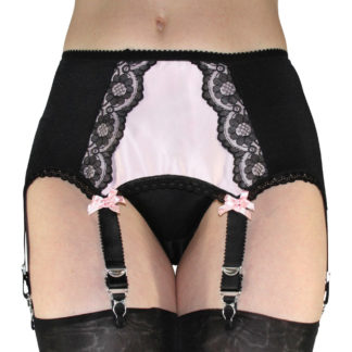baby Pink, satin and Lace vintage Suspenderbelt