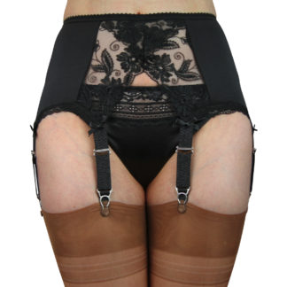 6 strap suspender belt with wonderful crossover lace to the front